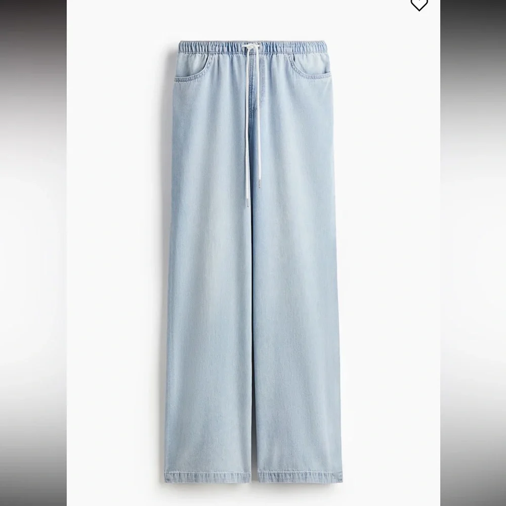 Loose fit- Denim drawstring pants